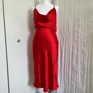 Floral Cowl Neck Midi Slip Dress